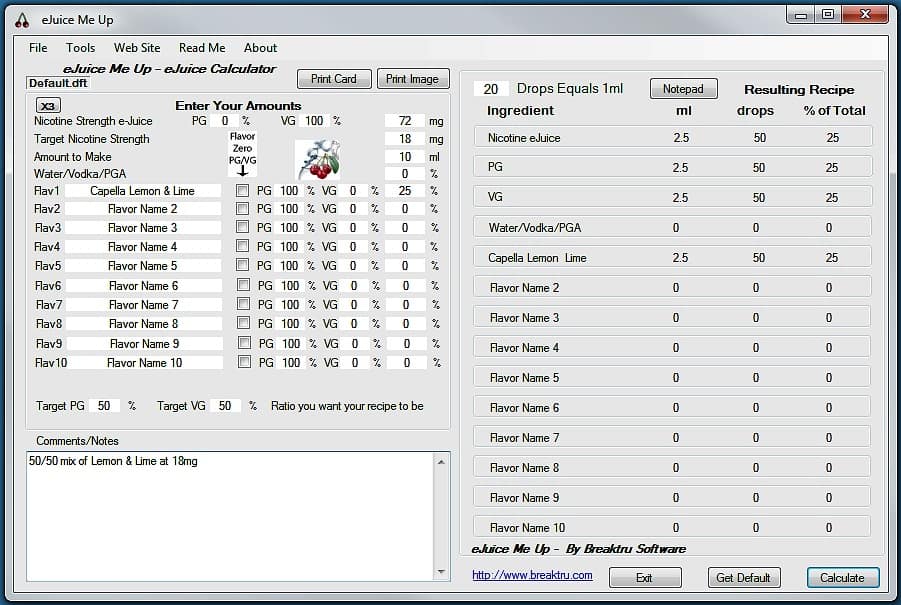 Ejuice Calculator For Mac