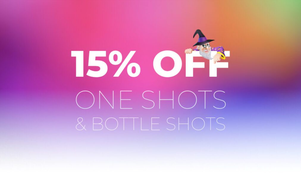 15% off one shots and bottle shots